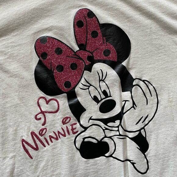 MINNIE MOUSE T-SHIRT Ivory Size Large - Picture 2 of 4